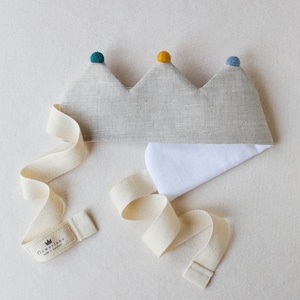 Fabric Linen First Birthday Crown and Keepsake Gift image 6