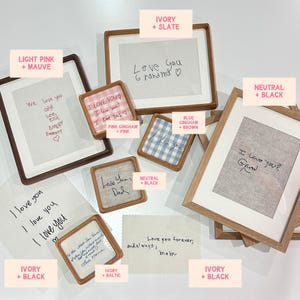 NEW! Custom Handwritten Embroidered Note | Framed Custom Stitched Note from Loved Ones