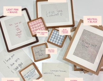 NEW! Custom Handwritten Embroidered Note | Framed Custom Stitched Note from Loved Ones