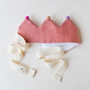 Fabric Linen First Birthday Crown and Keepsake Gift image 8