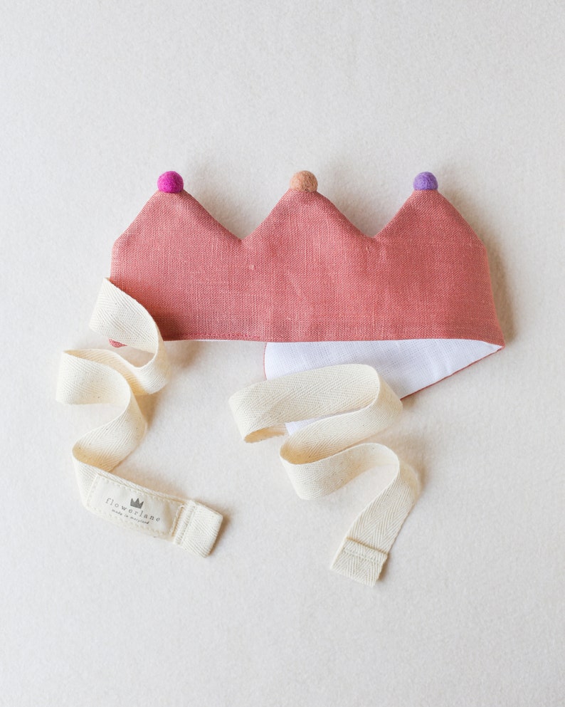 Fabric Linen First Birthday Crown and Keepsake Gift image 8