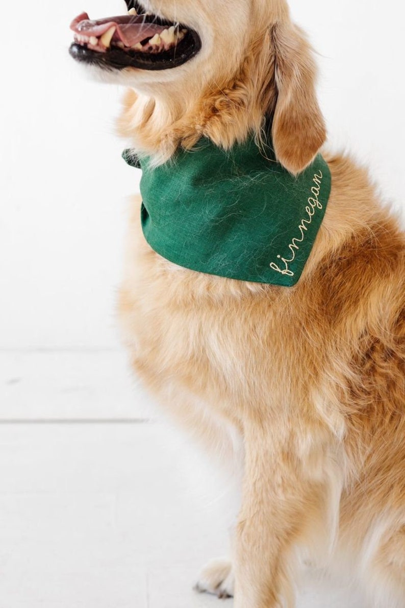 Personalized Green Dog Bandana Puppy Birthday Bandana Etsy