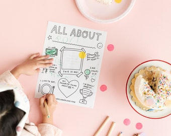 All About Me Printable Questionnaire: Back to School, Birthday Questions (PDF)
