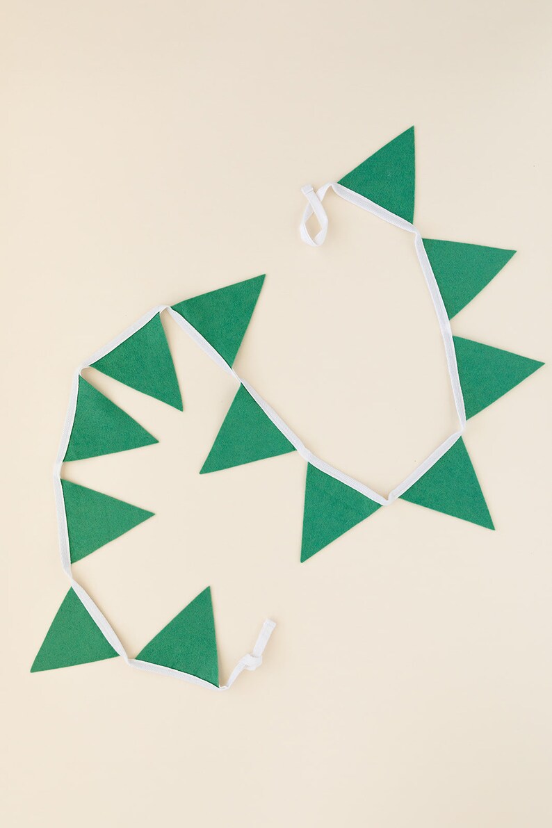 Sustainable and Reusable Green Felt Bunting for Kids Birthday Party Decor and Room Decor image 5