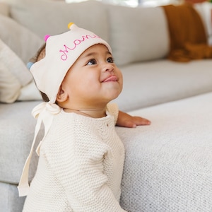 The Original Birthday Crown by Flower Lane™ | Personalized Birthday Crown with your Child's Name in beige | Keepsake and Gift for Children