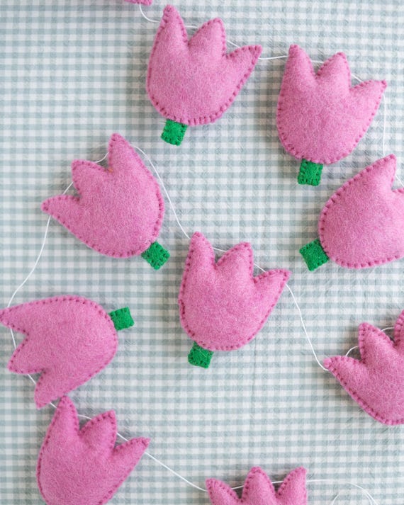 Mother's Day Felt Garland | Tulip Garland | Hang Kit and Storage included