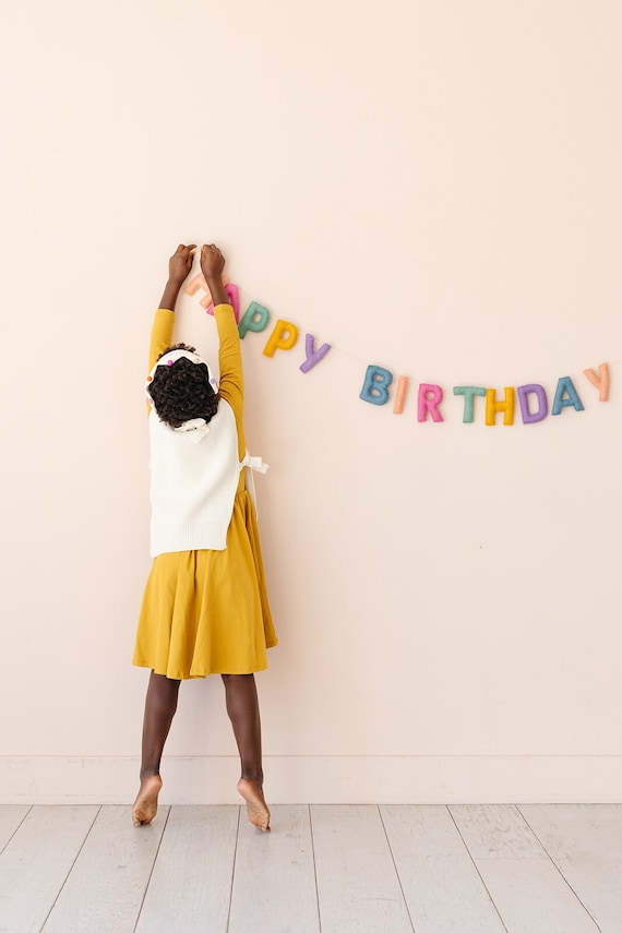 Felt Pastel Happy Birthday Garland | Kids Birthday Banner