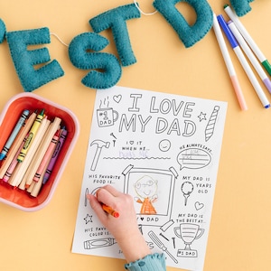 Questionnaire imprimable Tout sur les papas pour la fête des pères | de voeux imprimable | Questionnaire anniversaire papa