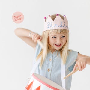 Handmade Light Pink Baby and Toddler Personalized Birthday Crown