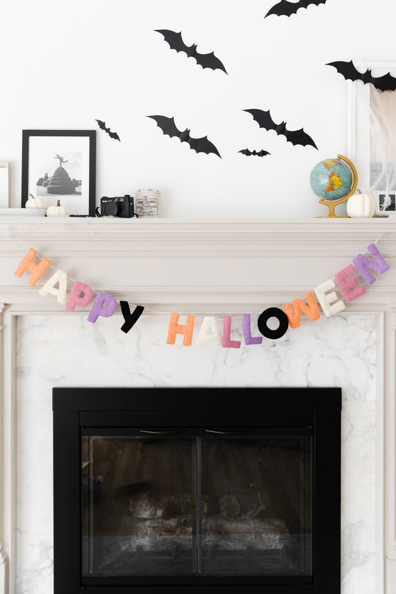 Colorful Happy Halloween Felt Garland | Kids Halloween Decor | Felt Halloween Garland