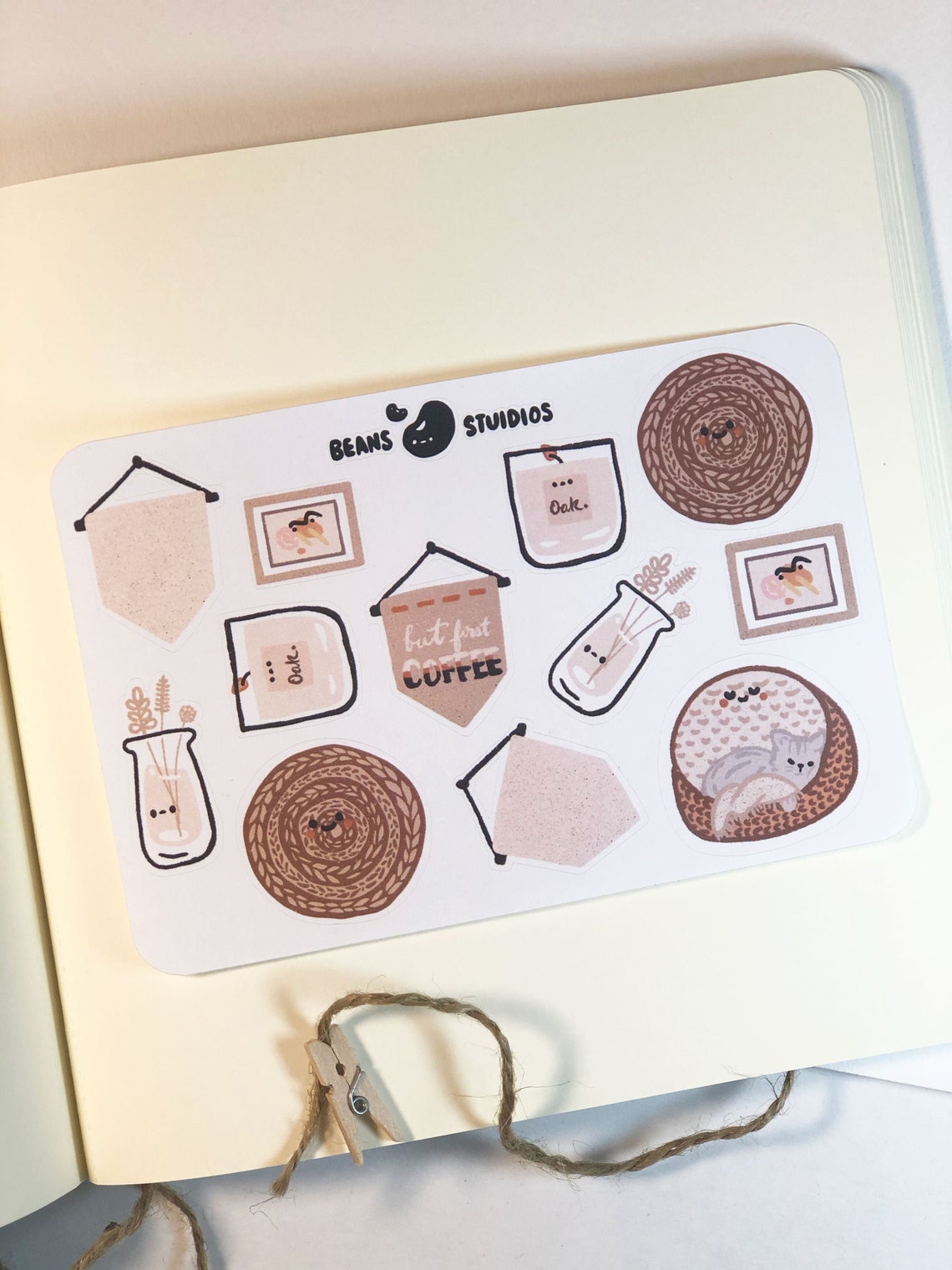 fall planner sticker minimalist hygge aesthetic journal etsy