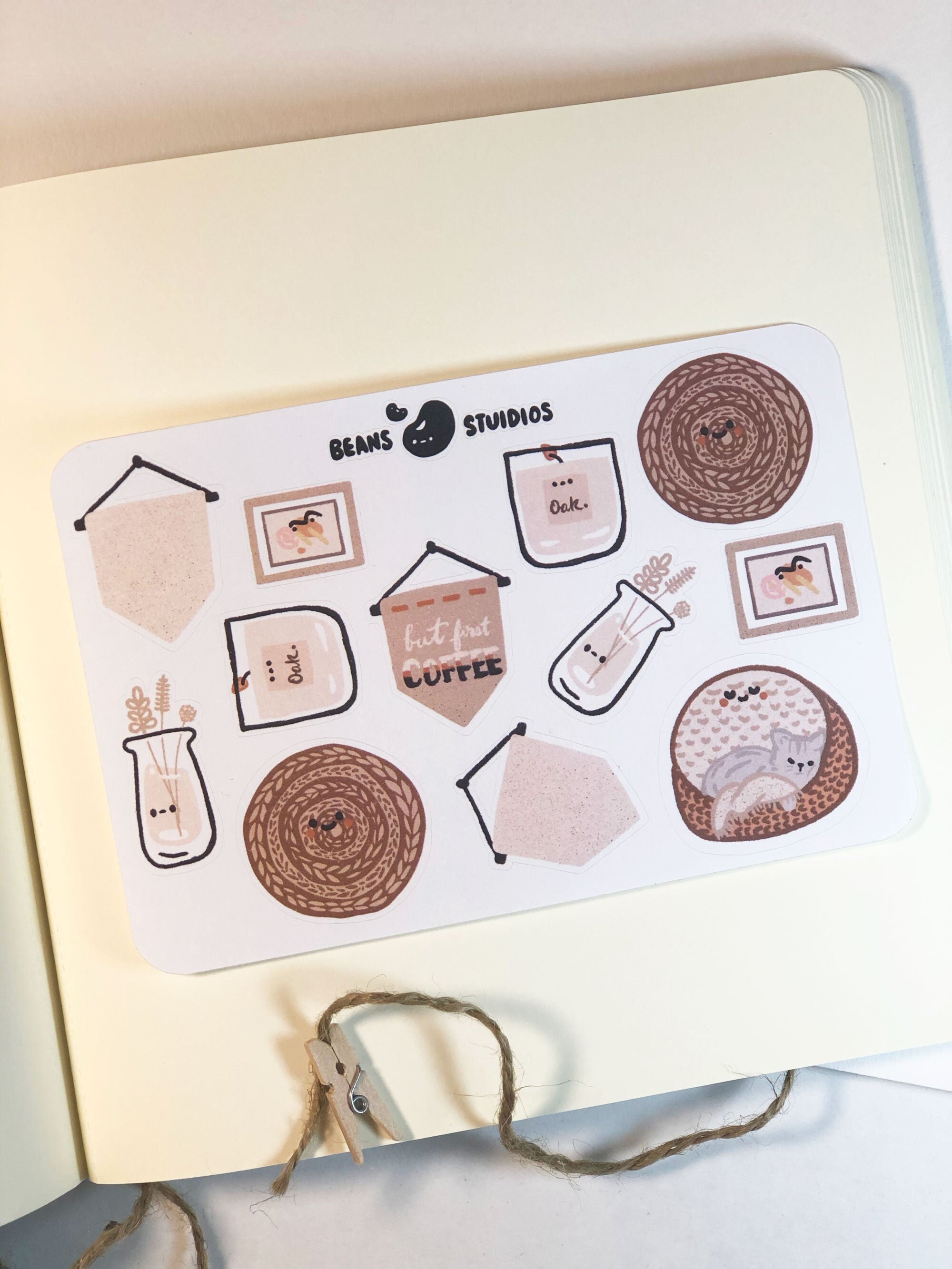 fall planner sticker minimalist hygge aesthetic journal etsy