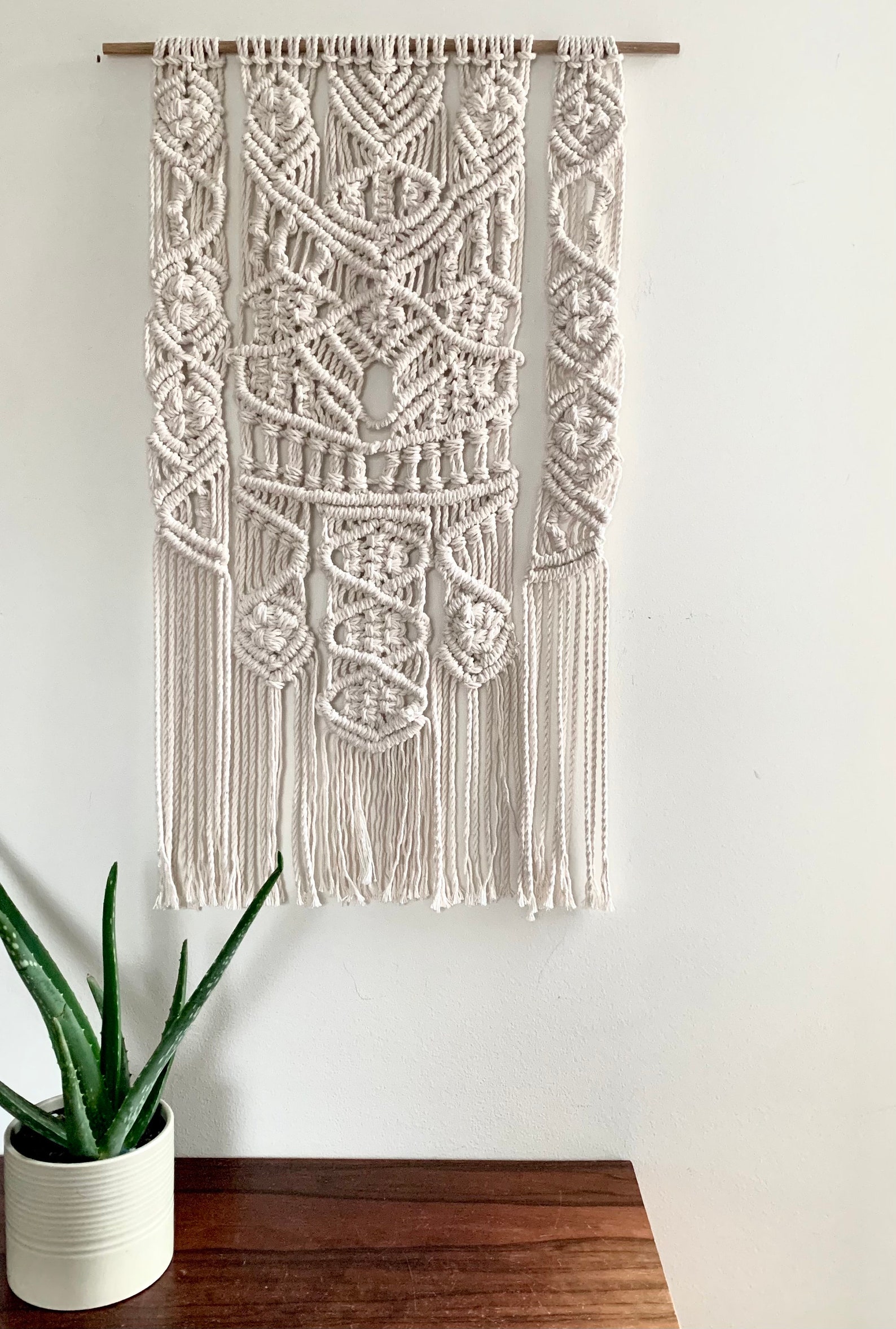 Macrame Wall Hanging 3 Panel Cotton Wall Hanging Etsy