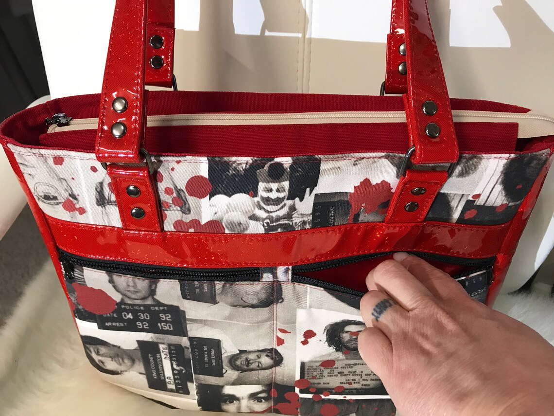 Serial Killer Purse Handbag Glitter Vinyl and Cotton Twill Etsy