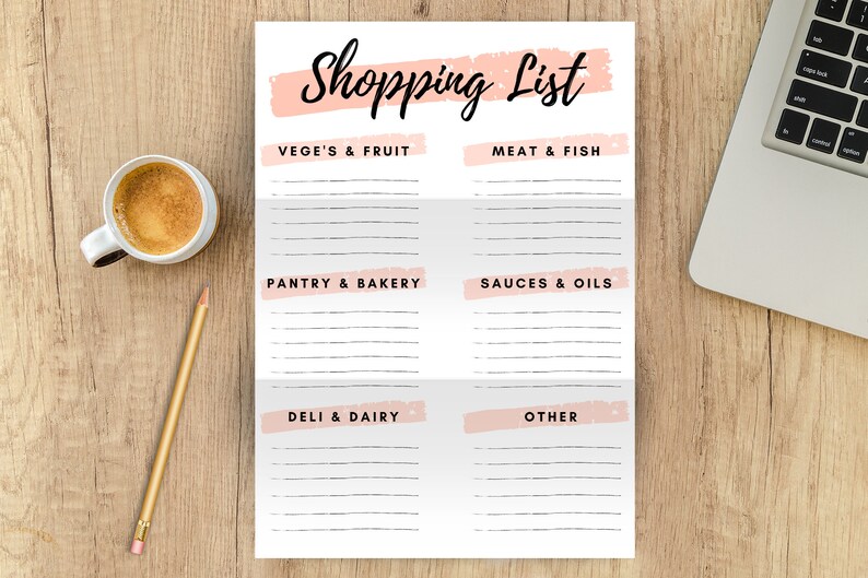 Printable Grocery List, Shopping List, Printable, Task Management