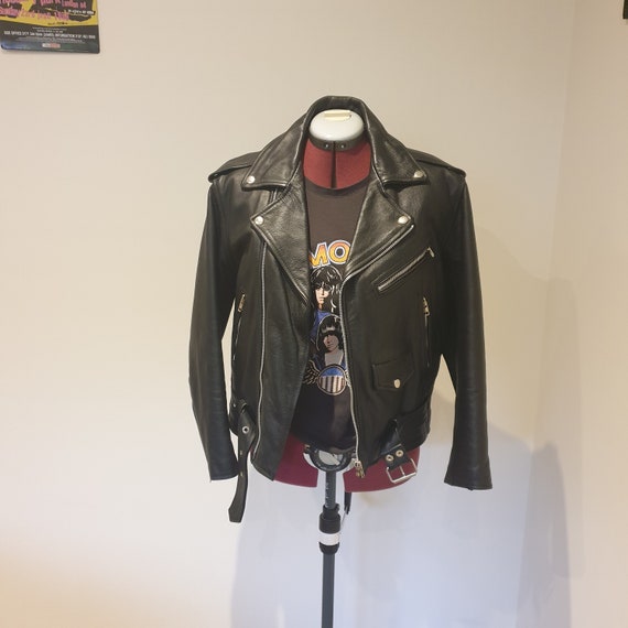 90s Black leather Jacket