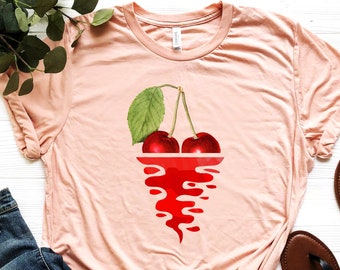 Cherry Shirt – Botanical Shirt – Gift For Cherry Lovers - Gardening Tee – Cherry Blossom Shirt - Kawaii Cherry Shirt – Cherry Festival Shirt