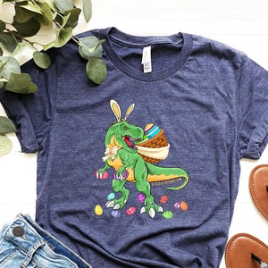 Happy Dinosaur Easter Shirt - Funny Easter Day Tee - T-rex Feast T-shirt - Spring Holiday Shirt - Dino Lover T-shirt - Boys Easter Tee