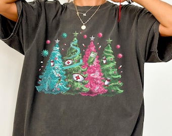 Nurse Christmas Tree Shirt - Christmas Tree Nurse Tee - Nurse Xmas Sweatshirt - Nurse Christmas Crewneck - Cute Nurse Tree Christmas Gift