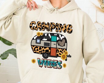 Caravan Camping Vibes Sweatshirt - Camping Vibes Sweatshirt - Sunflower Camping Sweater - Love Camp Caravan Hoodie - Spring Camper Hoodie