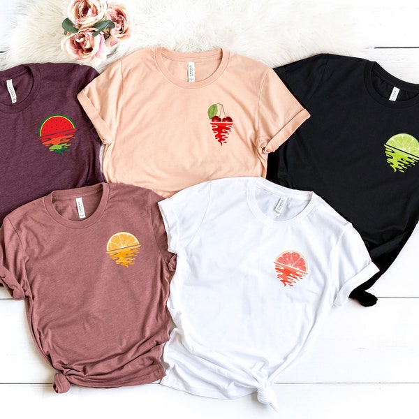 Custom Fruit Shirt – Cadeau voor fruitliefhebbers – Fruit Sunshine Shirt - Cottage Core T-shirt - Zomerfruit Shirt – Minimalistisch Fruit Tee