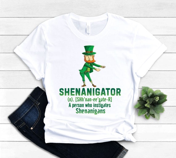 Shenanigator Irish Leprechaun Shirt - Instigates Shenanigans Irish Festival T-Shirt - Funny St Patricks Tee -Lucky Leprechaun Shamrock Gift