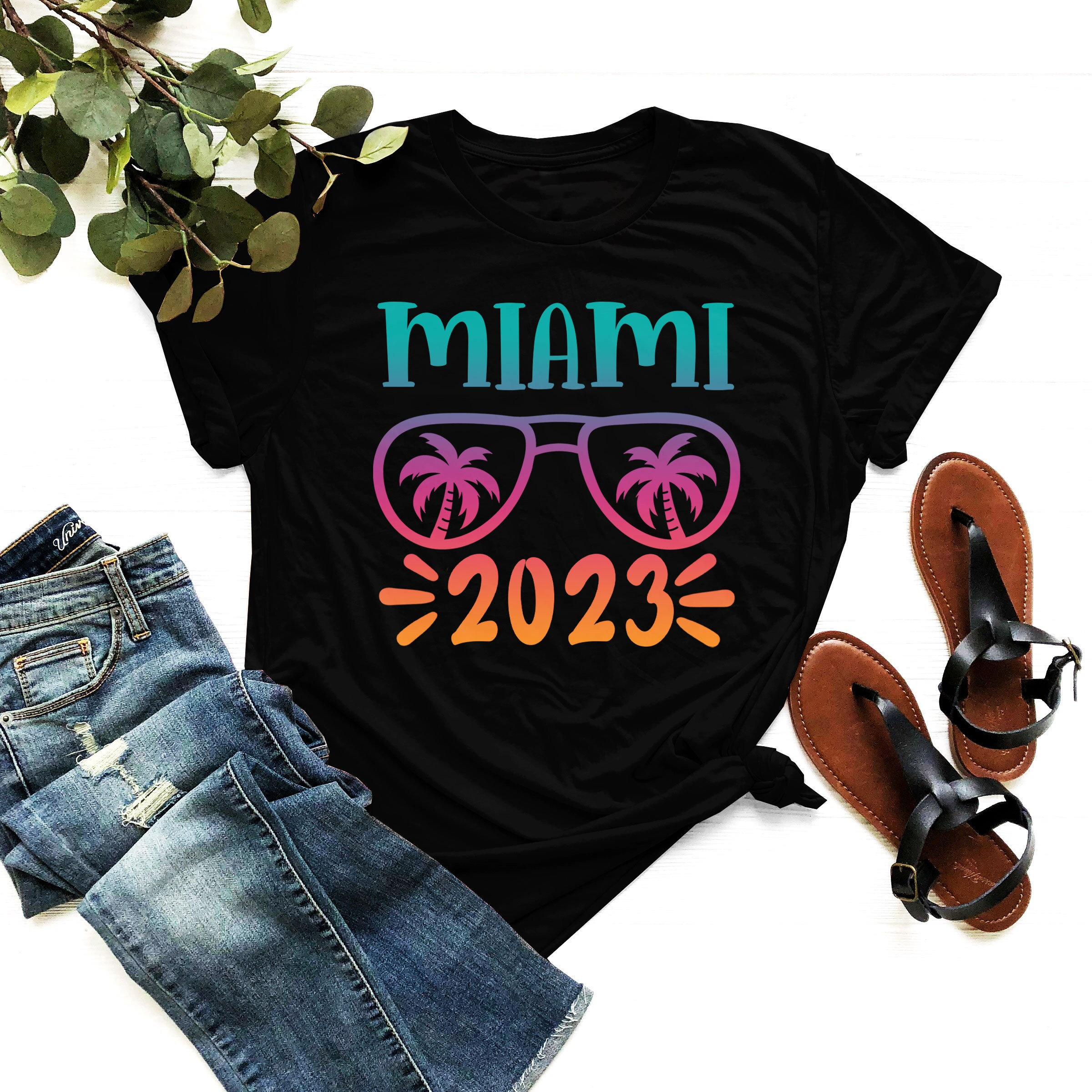 Miami 2023 Palm Tree Shirt Florida Holiday Tee Miami Beach Shirt Family Adventure T shirt Wild Life Vacation Tee family Trip Tshirt Etsy Canada