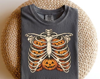 Skeleton Skull Anatomy Shirt, Vintage Biker Graphic Tee, Gothic Skeleton Print, Spooky Halloween Apparel
