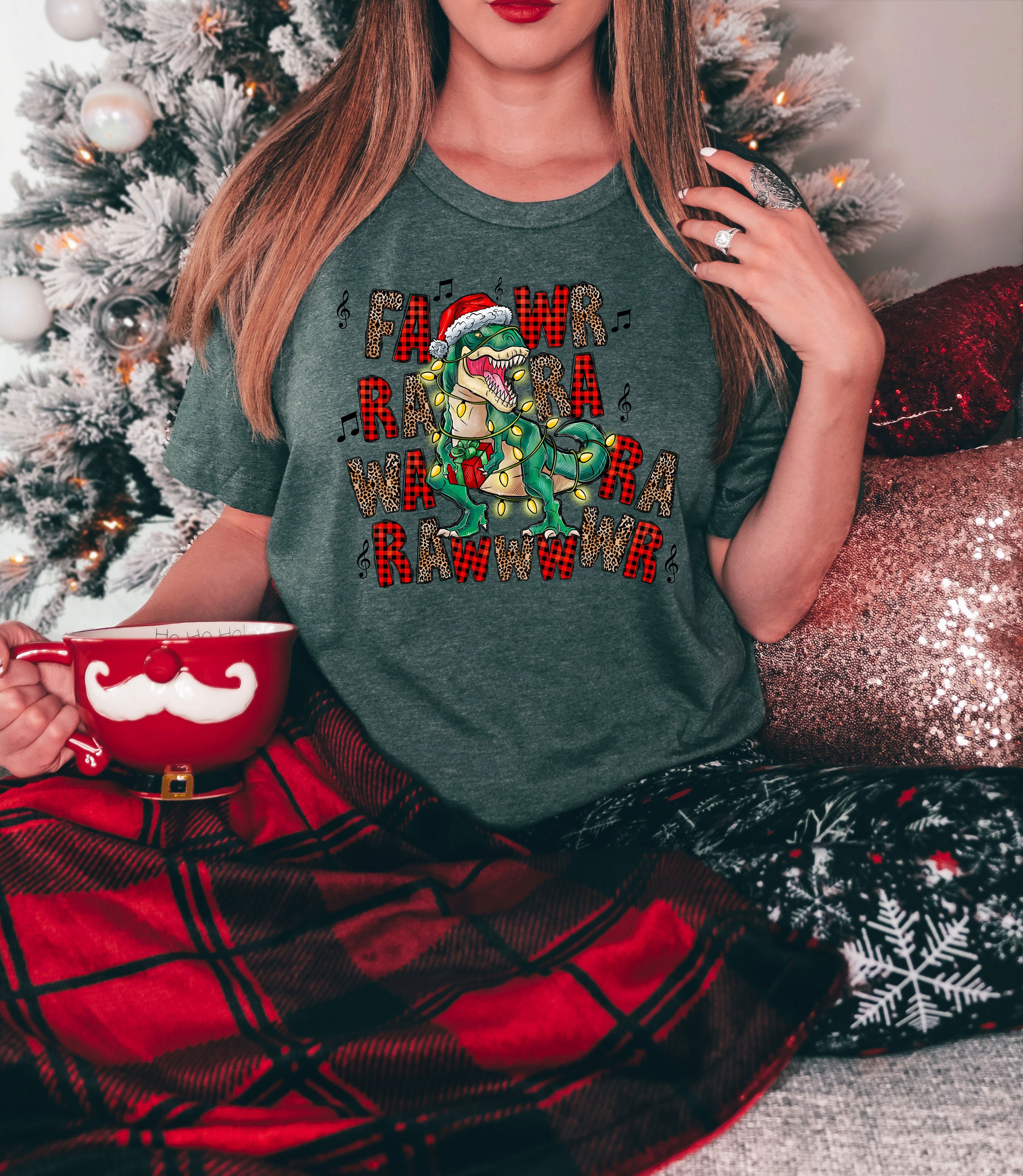 Discover Christmas Dinosaur Kids Shirt - Christmas T-Rex Shirt - Christmas Saurus Kids T-Shirt - Fawr Raw  Dinosaur Shirt - T-Rex Ho Ho Ho Shirt