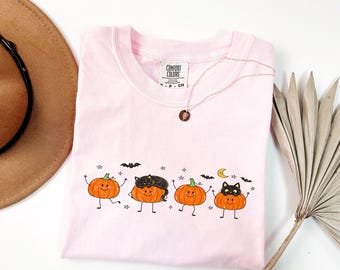 Black Cat Halloween Shirt, Spooky Season Tee, Cute Cat Costume T-Shirt, Autumn Fall Apparel, Witchy Vibes Gift