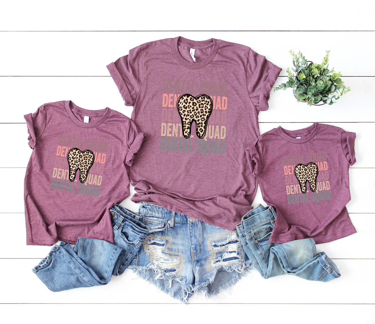 Dental Squad Shirt Dental Best Team Tshirt Leopard Teeth Etsy