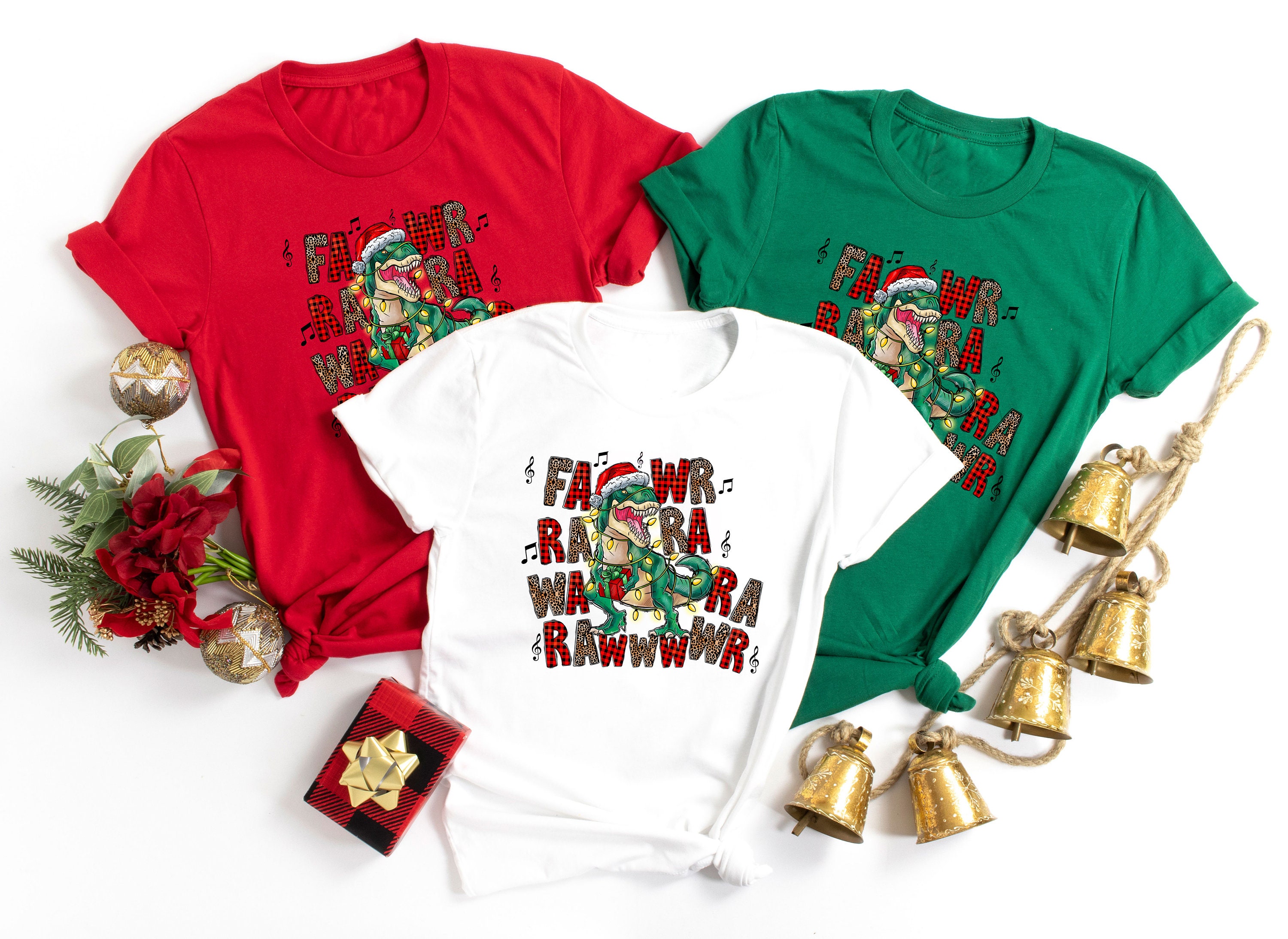 Discover Christmas Dinosaur Kids Shirt - Christmas T-Rex Shirt - Christmas Saurus Kids T-Shirt - Fawr Raw  Dinosaur Shirt - T-Rex Ho Ho Ho Shirt