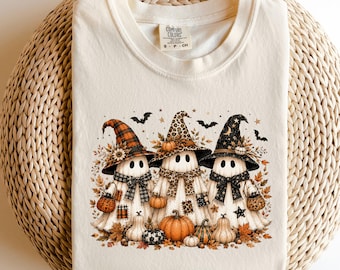 Spooky Witchy Halloween Shirt, Cute Pumpkin Ghosts Tee, Autumn Fall Costume Shirt, Funny Spooky Season Gift