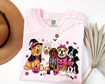 Dog Halloween Shirt, Cute Puppy Costume Tee, Funny Pet Lover Gift, Autumn Animal Graphic T-Shirt