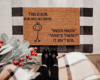 Felpudo de bienvenida divertido, felpudo de fibra de coco para la puerta principal, felpudo de entrada con broma, felpudo para el porche exterior, felpudo de entrada, felpudo de bienvenida a casa con humor, alfombra de fibra de coco