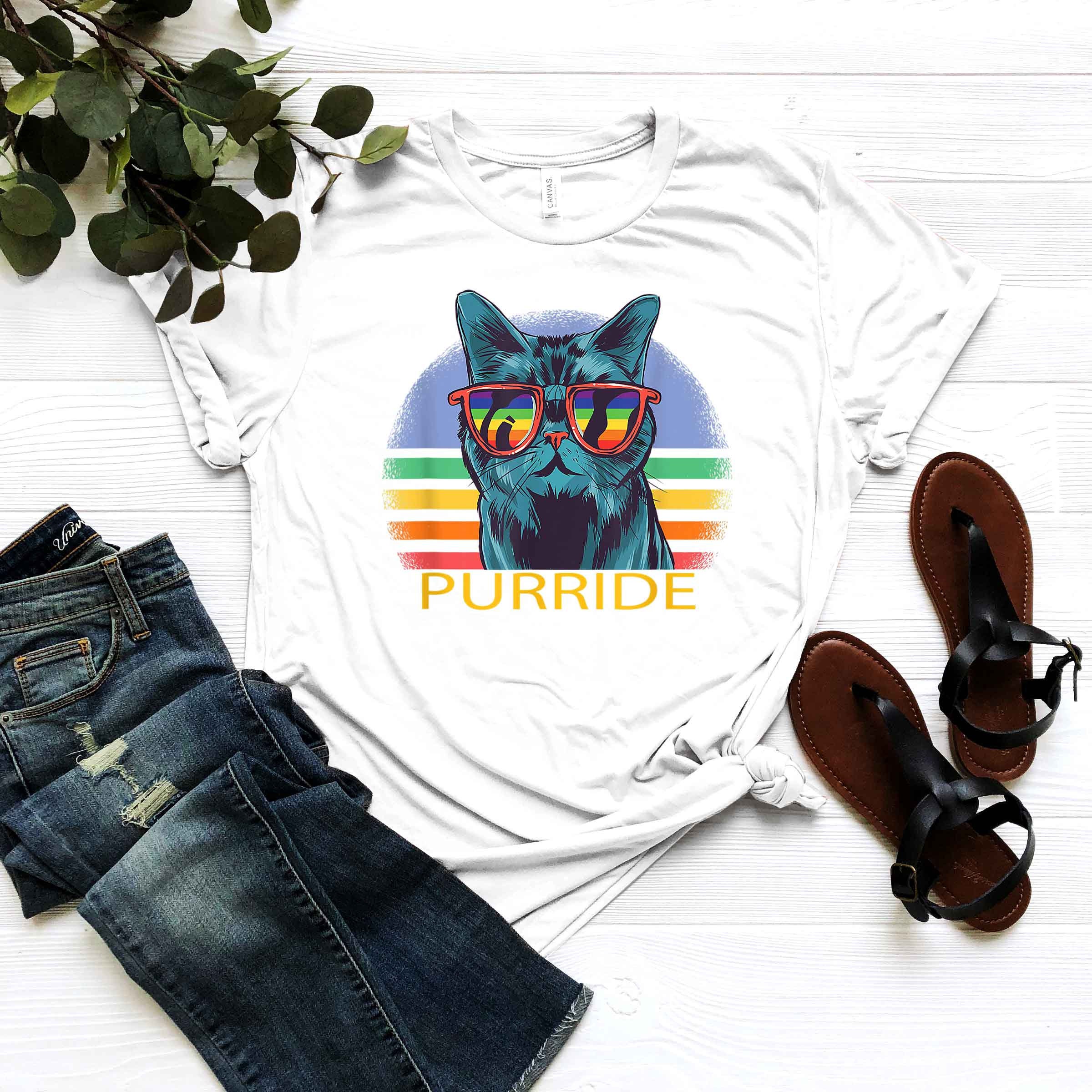 Discover Purride Cat Shirt - LGBT Proud Clothing - Pet Lover Gift - LGBTQ Flag T-Shirt - Black History Month Tee - Human Equality Clothing