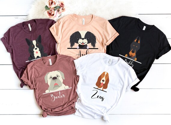 Custom Dog Shirt – Gift for Dog Lovers - Custom Pet Shirt – Dog’s Names T-Shirt - Personalized Dog Tee - Dog Portrait Shirt – New Puppy Tee