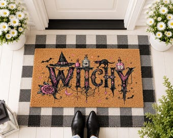 Witchy Doormat, Spooky Halloween Welcome Mat, Witchy Vibes Porch Decor, Magic House Mat