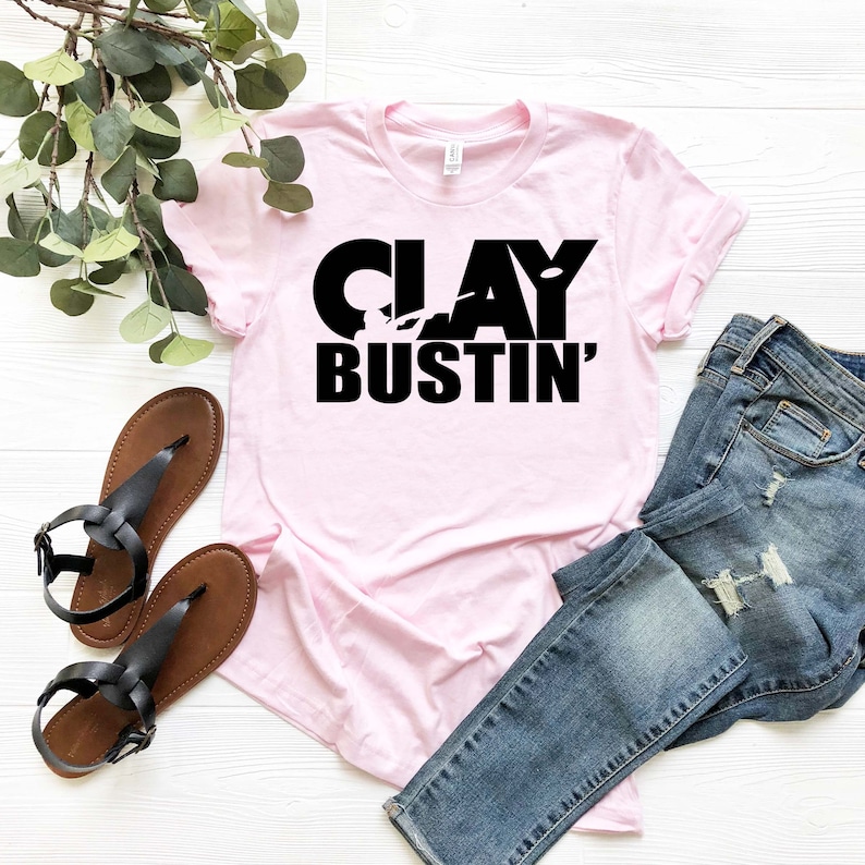 Clay Bustin Shirt - Funny Skeet Shooter T-Shirt - Shooting Lover Clothes - Fathers Day Gift - Shotgun Sport Apparel - Nature Clothes image 2