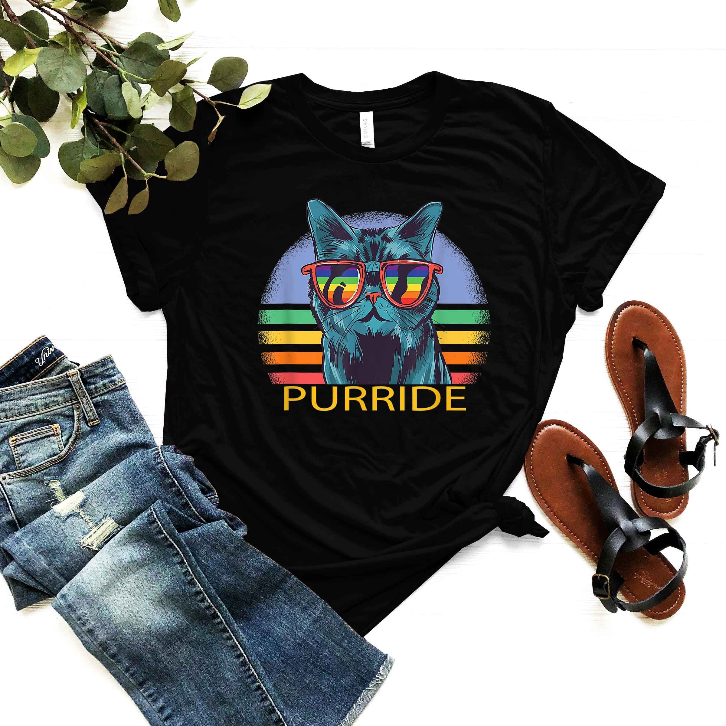 Discover Purride Cat Shirt - LGBT Proud Clothing - Pet Lover Gift - LGBTQ Flag T-Shirt - Black History Month Tee - Human Equality Clothing