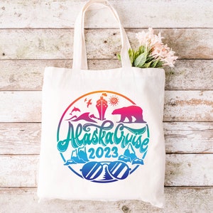 Alaska Cruise 2023 Shopping Bag - Alaska Polar Bear Trip Tote - Alaska Travel Tote Bag - Winter Holiday Tote - Winter Family Cruise Bag