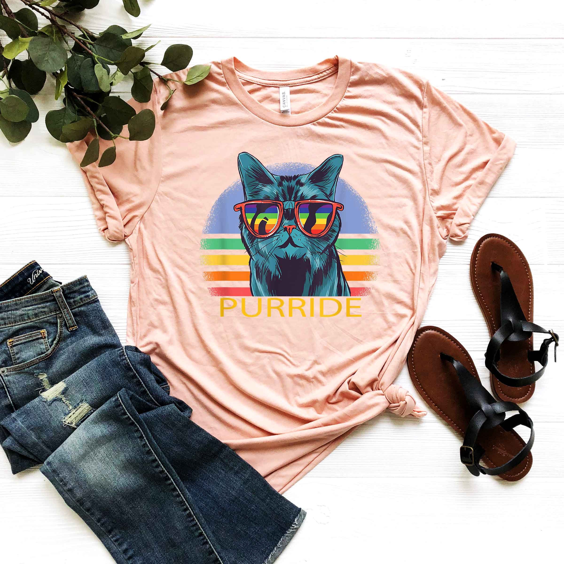 Discover Purride Cat Shirt - LGBT Proud Clothing - Pet Lover Gift - LGBTQ Flag T-Shirt - Black History Month Tee - Human Equality Clothing