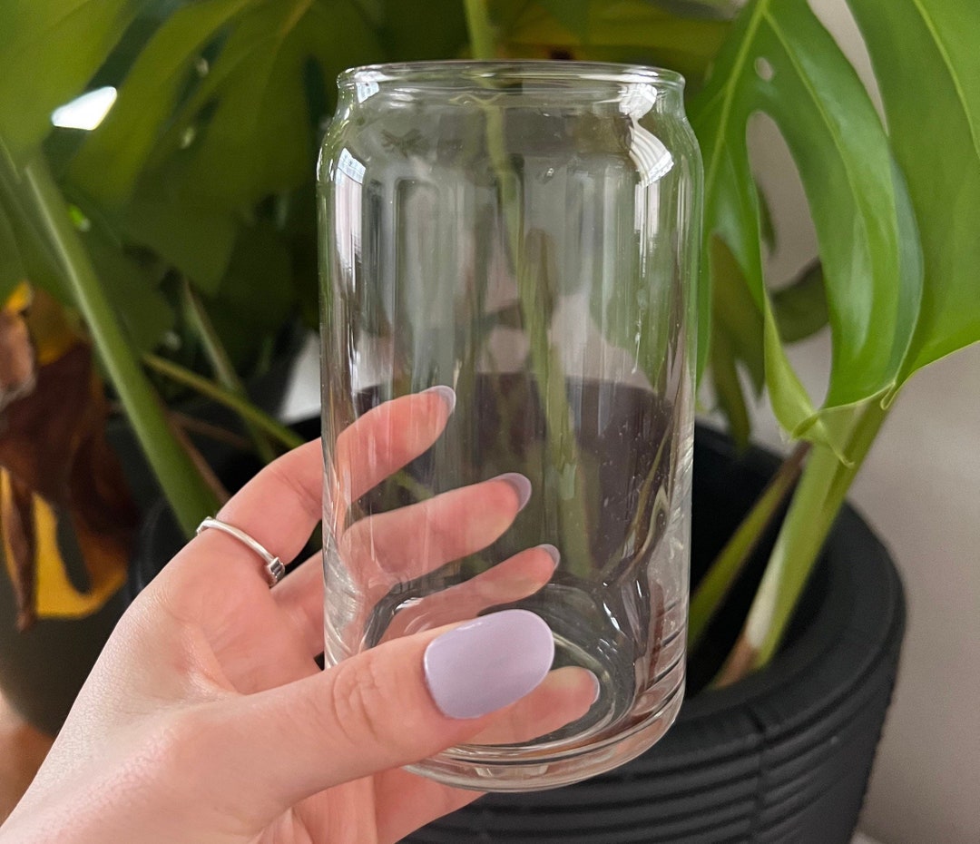 16oz Glass Beer Can Cups Glassware Coffee Cup Drink Ware Etsy