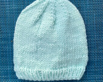 handmade Infant Hat in Seafoam Green!