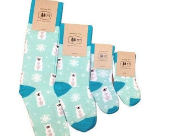 The Polar Bear Sock - Matching bear socks for Adults and Children