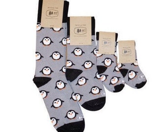 5 Pairs Cute Cartoon Penguin Animal Print Women Crew Socks Cotton  Hosiery Gifts 