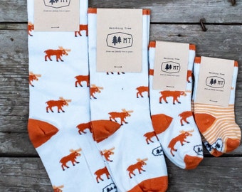 The Moose Sock - Matching Moose Socks for Adults and Children