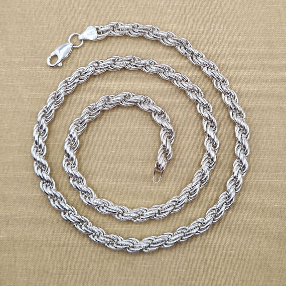 Sterling silver rope chain 6mm outlet