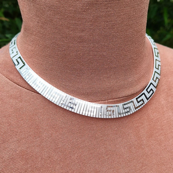 Sterling Silver Cleopatra Collar Necklace With Grecian Detail Etsy Ireland