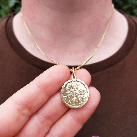 Solid 9ct Yellow Gold St Christopher 